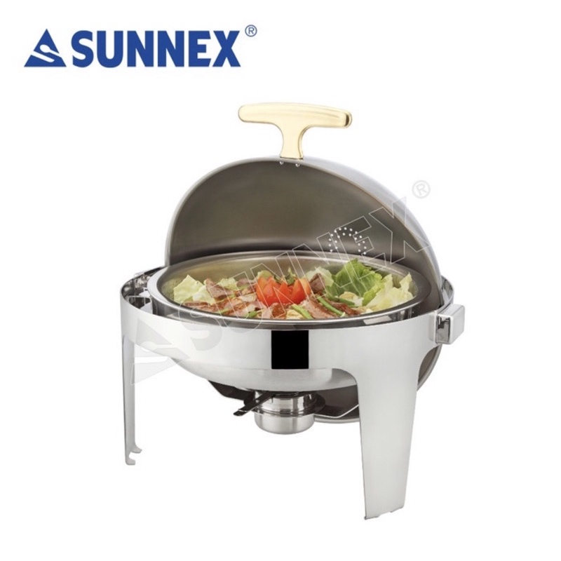 Pemanas Roll Top Bulat 4,5 Lt Sunnex | Chafing Dish Pemanas Bulat kecil 4,5 Lt Silvana