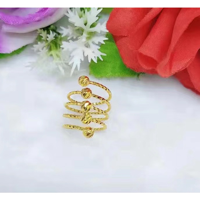 Cincin Xuping Biji Bola Lapis Emas 24k Perhiasan Fashion A,B