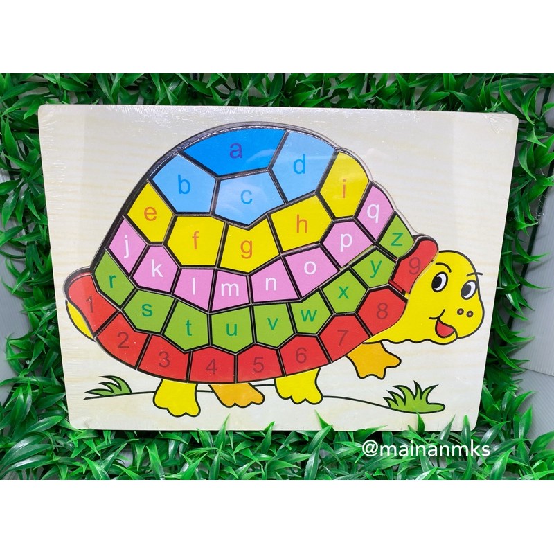 Mainan Edukasi Anak Puzzle Kayu Knob Merah IMPORT