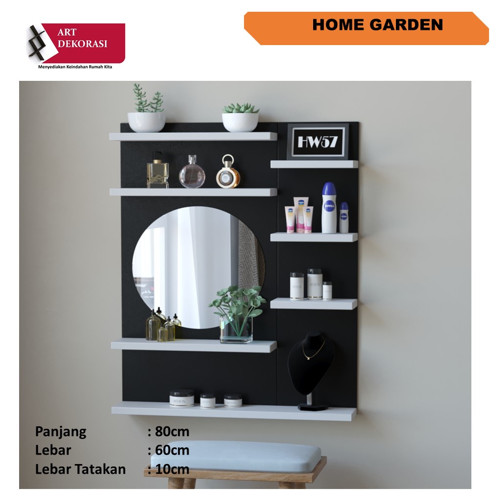 rak cermin rias dinding tempel rak make up