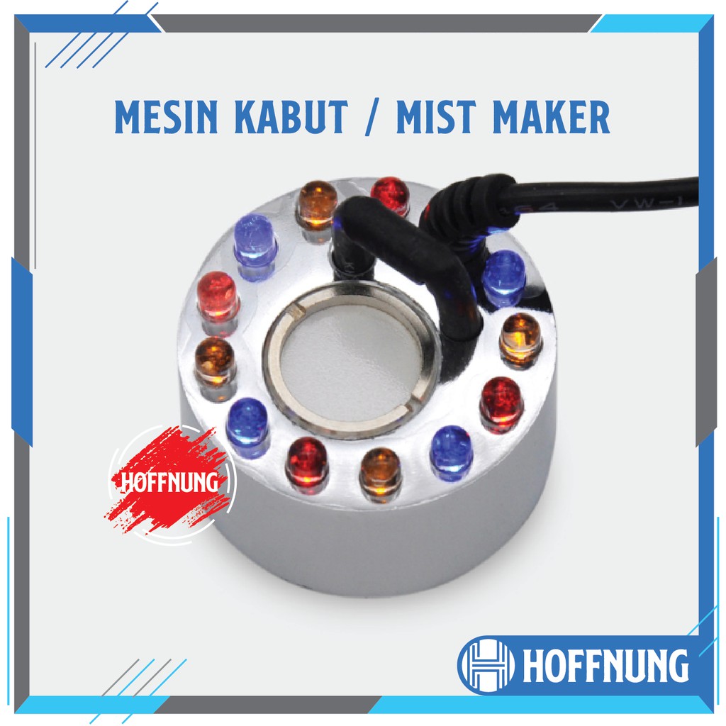 Mist Maker LED Stenlis 20mm + Adaptor 24V 1A Mesin Kabut Cahaya Lampu [C]