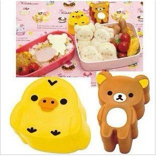 Set Cetakan Roti Tawar Bentuk Rilakuma Isi 2 Beruang Ayam Bento Cookies Mold Cookies Bread