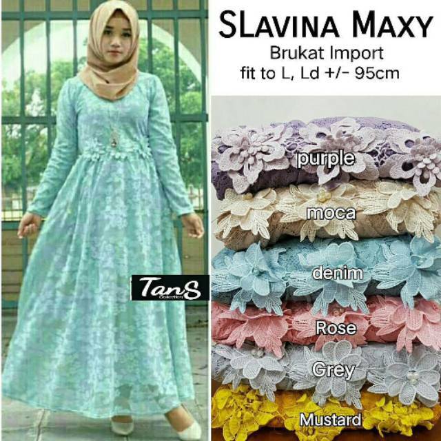 SLAVINA DRESS ORI BY SHAKIRA REAL PIC / MAXYDRESS / DRESSBRUKAT / CAPEDRESS/DRESSWANITA RUMAH KEBAYA BANDUNG RUMAH SONGKET BANDUNG