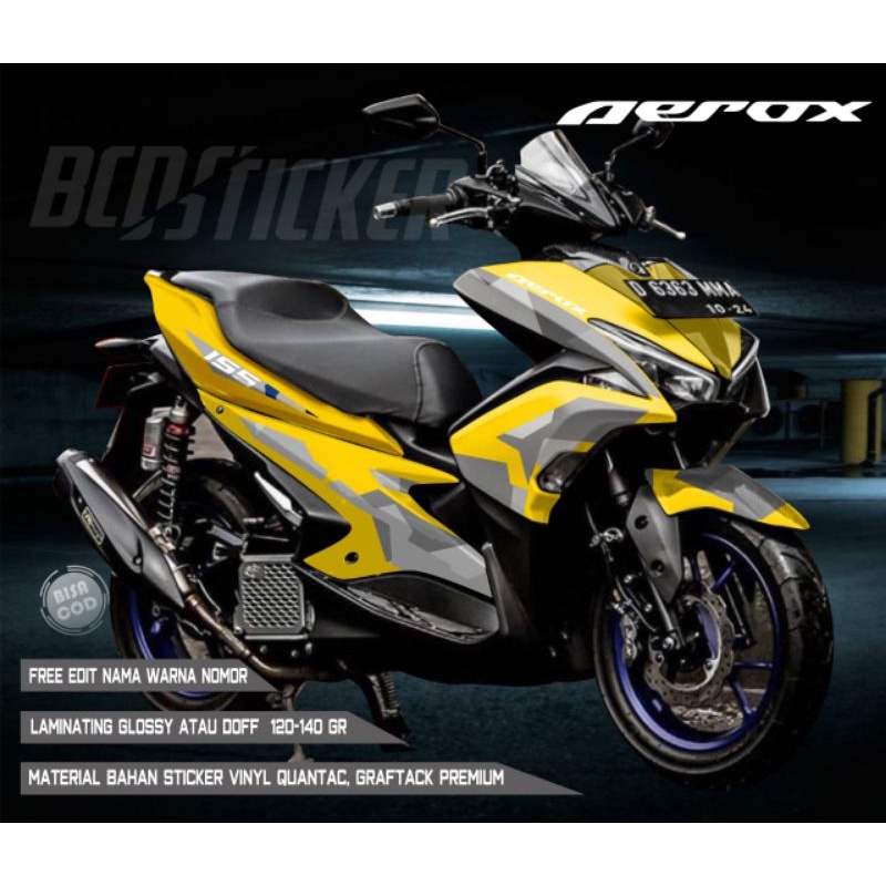 Stiker Decal Aerox Old Sticker Striping Full Body variasi sticker striping motor aksesoris motor cus