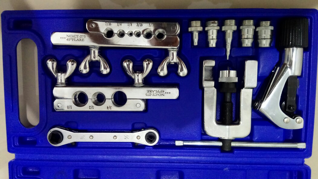 Flaring Ac Ct278 Flaring Tool Set Cutter Swaging Kunci Rachet Plus Bok