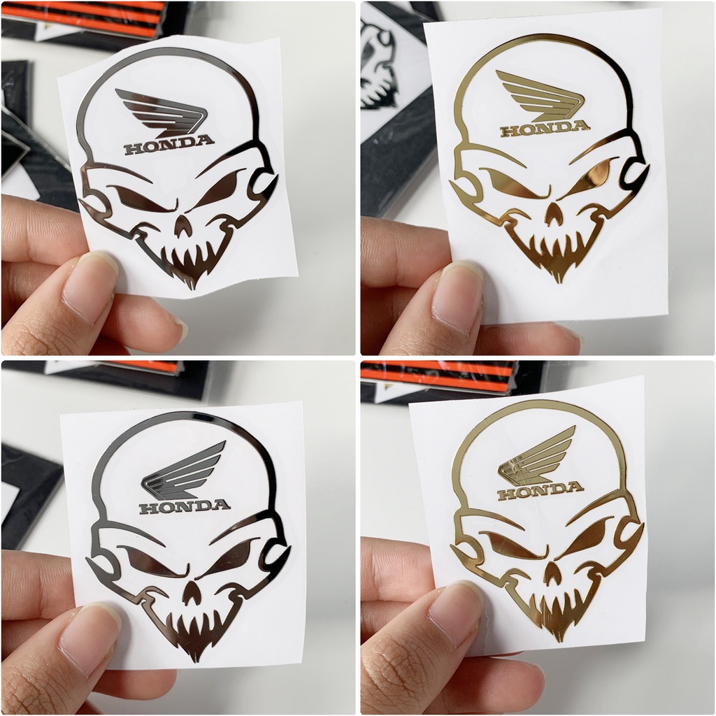 1pc Stiker Emblem / Badge Metal Untuk Helm Motor / Laptop / Handphone