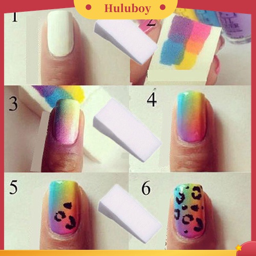 Huluboy Huluboy♡ 8pcs Spons Untuk Kutek Gel UV Akrilik Manicure DIY