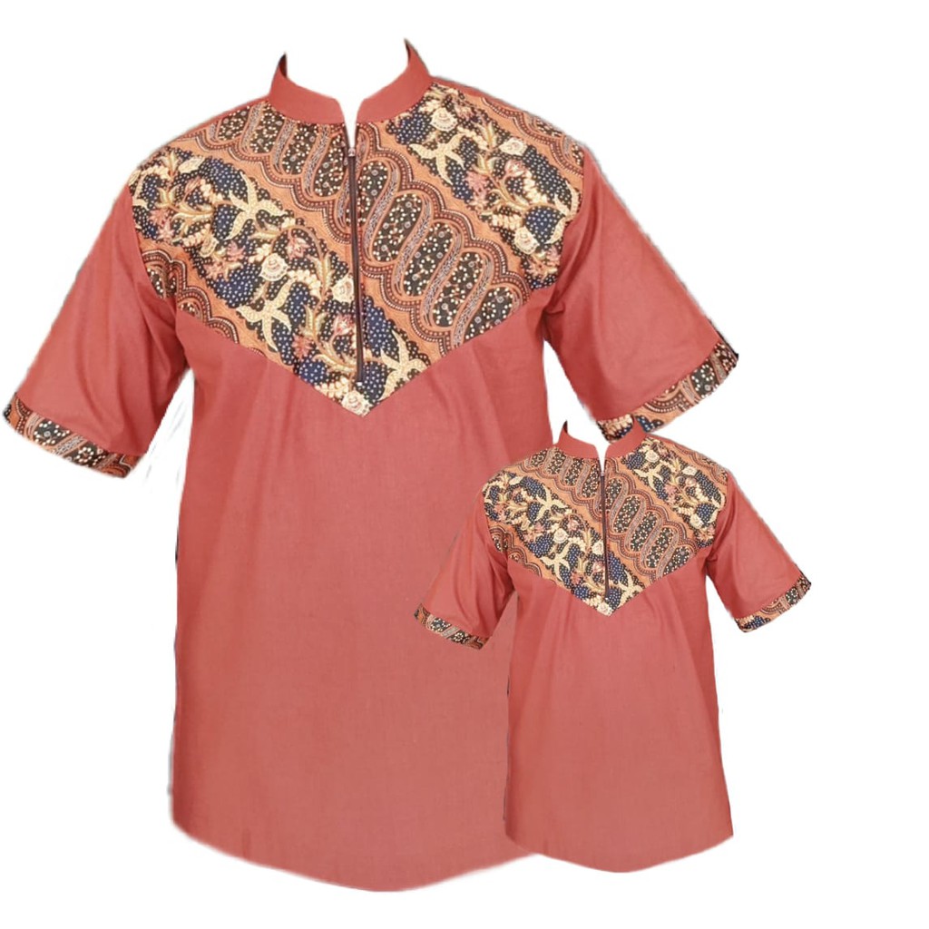KOKO COUPLE Koko Batik Katun Couple Merah Bata / Koko couple / koko murah / kemeja koko