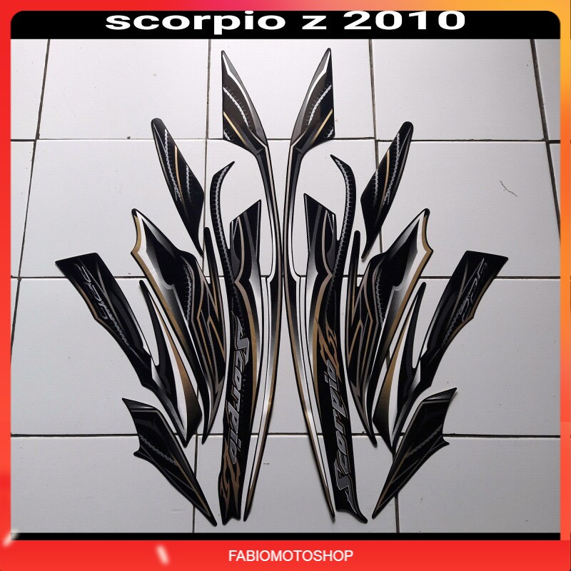 stiker motor scorpio z 2010 hitam