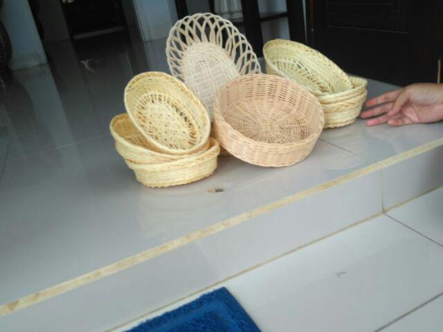 K28s - Keranjang Kecil Oval Anyaman Bambu S 17x13x5 Cm Hampers Parcel Seserahan Mahar Snack Makanan