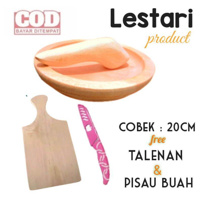 Jual Cobek Kayu Set Talenan Dan Pisau Cobek Kayu Coet Murah Ulekan Kayu Talenan Kayu Pisau