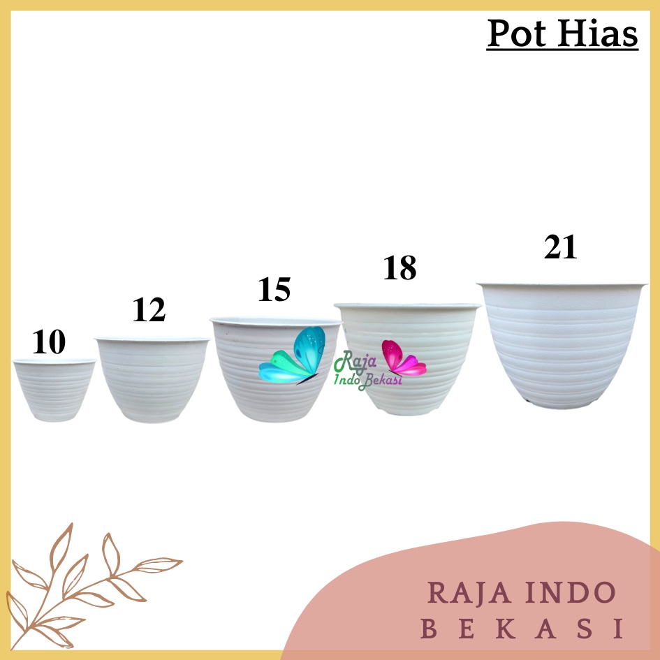 RAJA INDO BEKASI - Pot Bunga Motif Tawon Putih