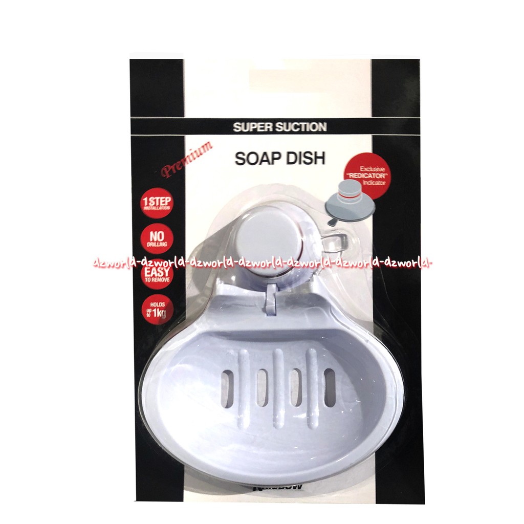 Super Suction Soap Dish Alat Tempat Sabun Mandi Putih Klep Tanpa Paku Supersuction