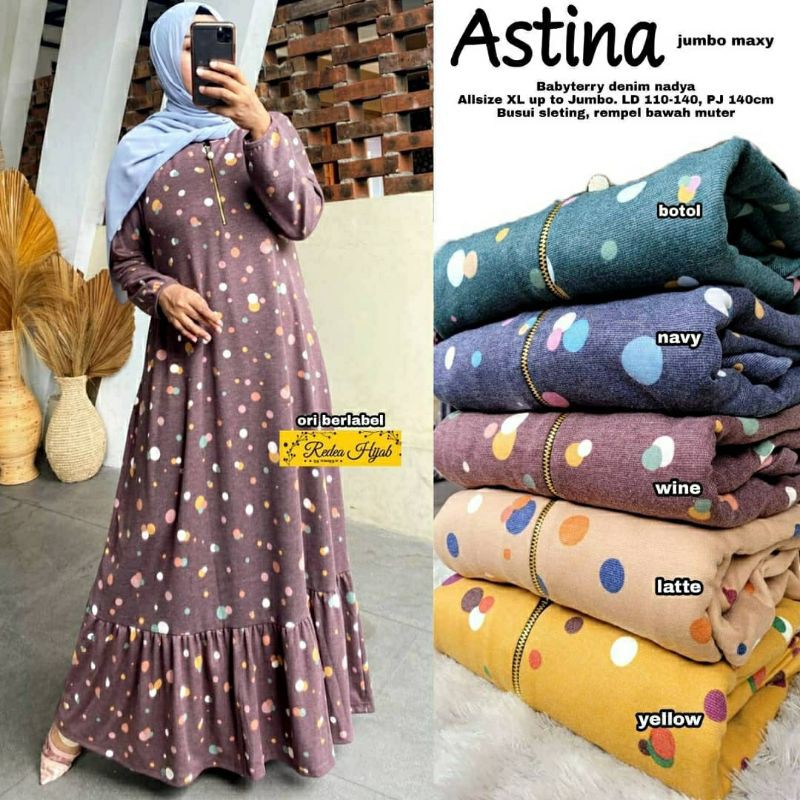 Astina Jumbo Maxy, fashion, maxi dress, dress jumbo, gamis, gamis jumbo, gamis muslim, baju jumbo,