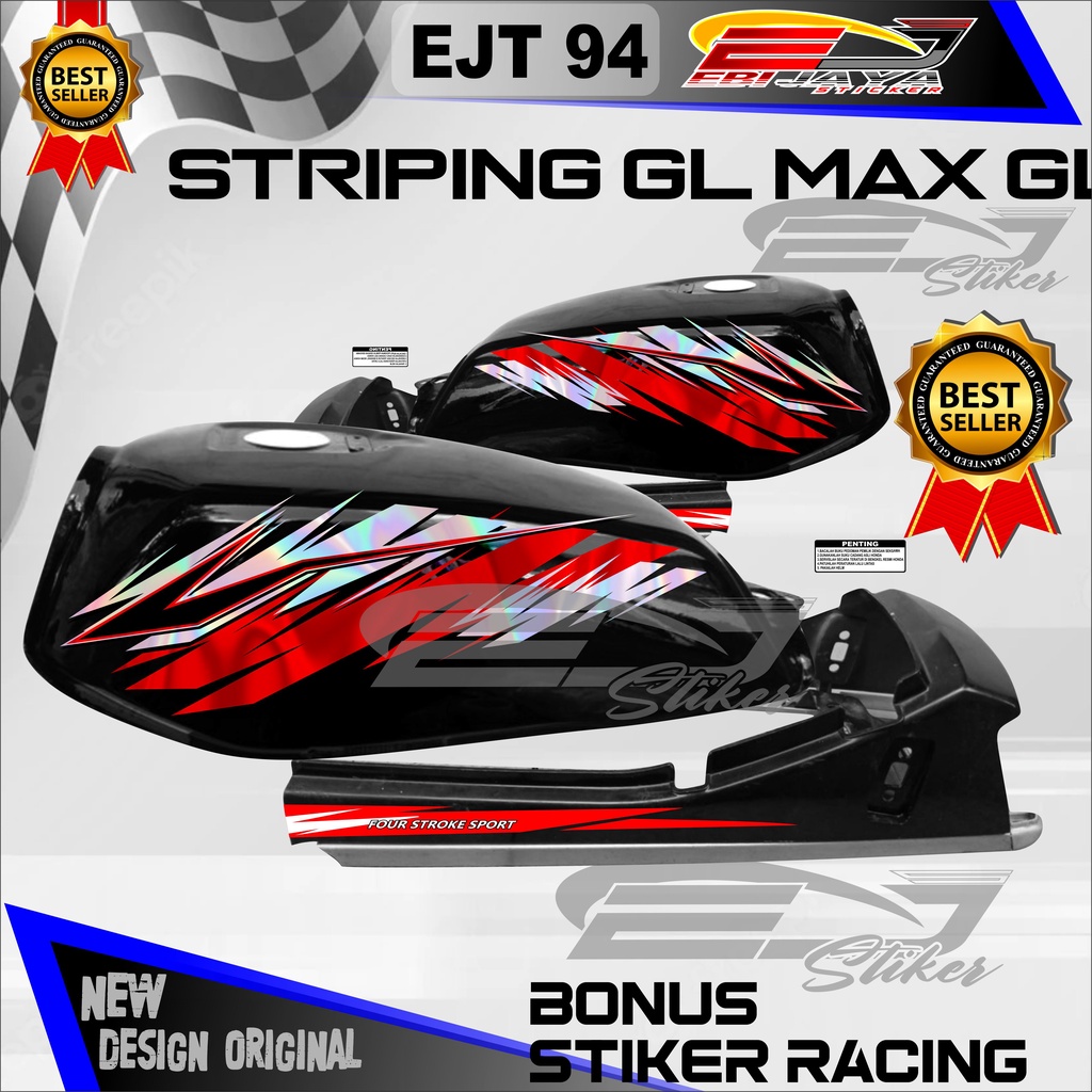 STIKER CUSTOM NEW HONDA GL HOLOGRAM / STRIPING DECALL NEW GL / STRIPING MOTOR HONDA ( EJT 94 )
