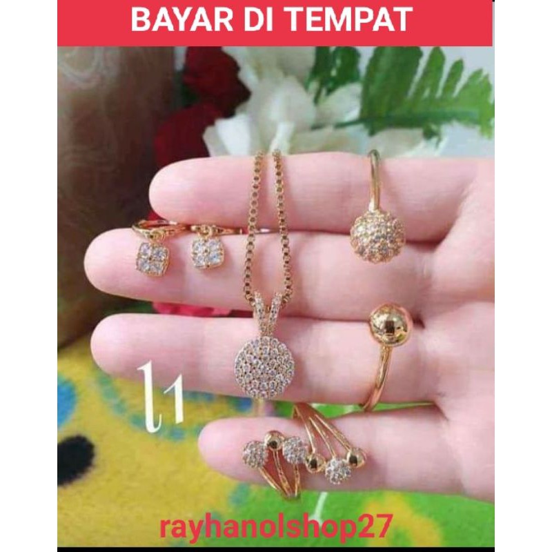 SET XUPING WANITA DEWASA LENGKAP MOTIF PILIHAN LAPIS EMAS 24 K MEWAH ELEGAN