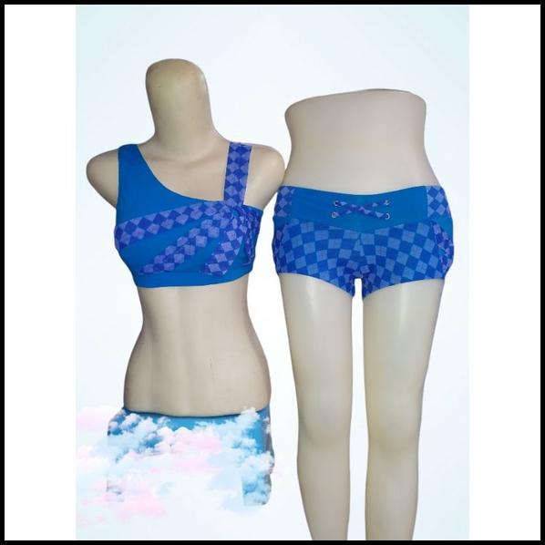 Stelan Celana Bra Sexy Hotpants Pakaian Olahraga Wanita Baju Senam Seksi Indoor