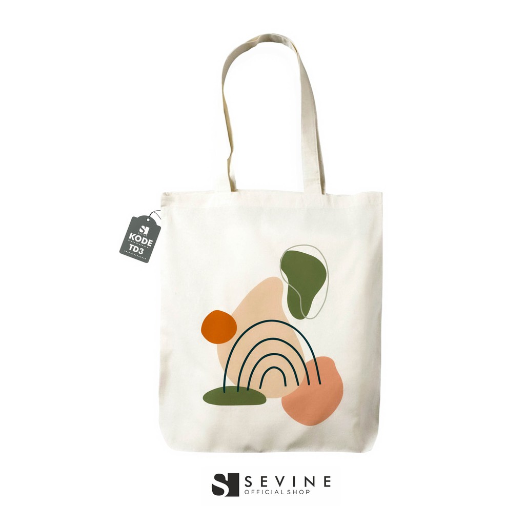 Sevine Tas Totebag Artsy Nordic Tote Bag Resleting Fashion Wanita Desain Artsy - TD