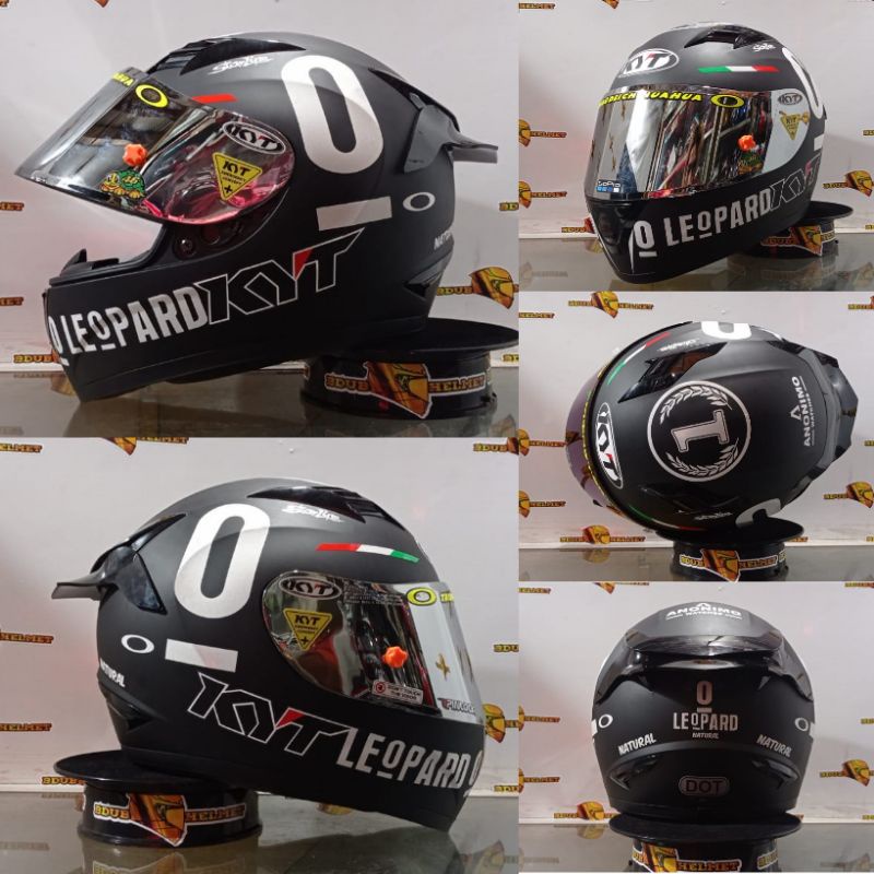 HELM KYT R10 SOLID BLACK DOFF PAKET GANTENG ORIGNAL PICT-BKDOF LEOPARD-S