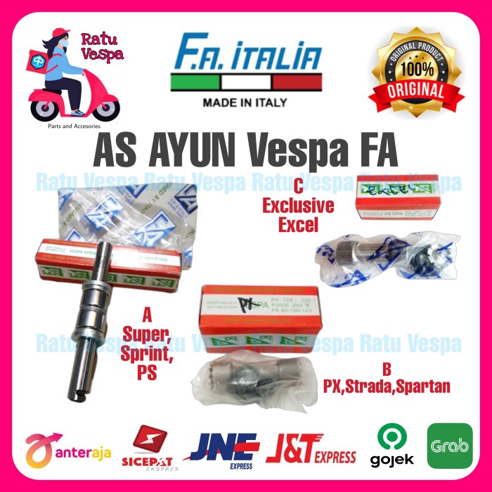 AS Ayun Kingpen FA ITALIA Vespa Super,Sprint,PX,Spartan,Strada,Excel - Exclusive,Excel