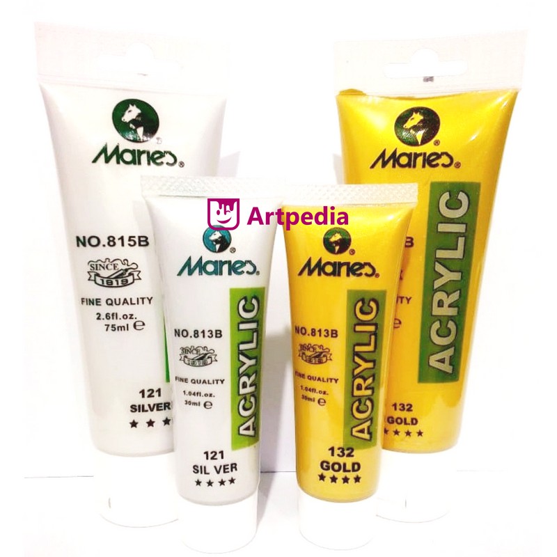 

Cat Akrilik Maries 30ml Warna Gold & Silver / Acrylic colour - Berkualitas