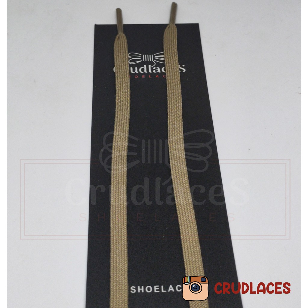 Tali Sepatu Premium Flat Gepeng Warna Coklat Muda COTOON Polyester - Shoelace Flat  - Crudlaces