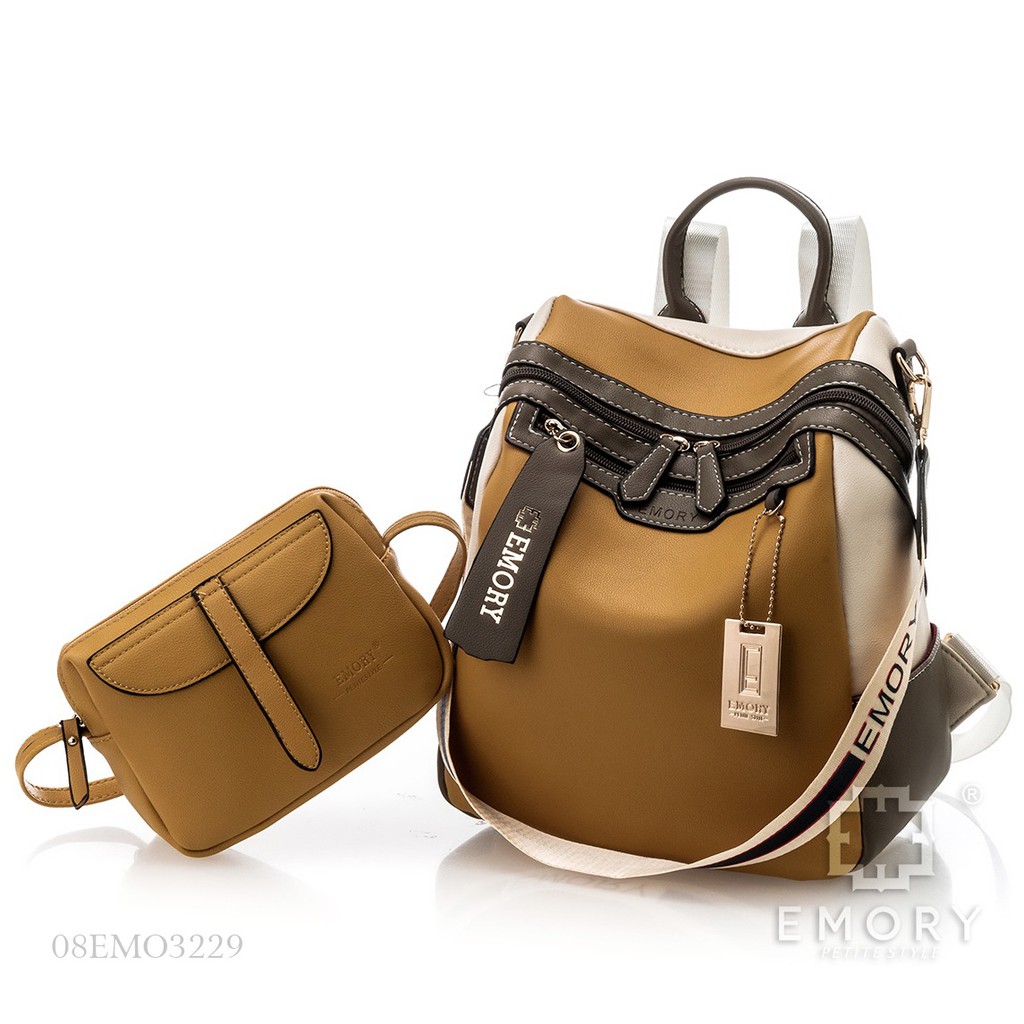 3229 RANSEL CEWEK CANTIK MEREK EMORY BERLYANA SET 2IN1 | TAS PUNGGUNG CEWE IMPOR CANTIK DAN MURAH