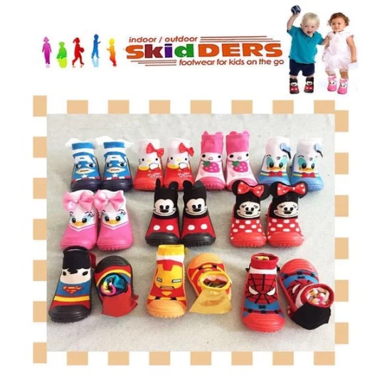 Sepatu Bayi Anti Selip Alas Karet Skidders New Motif Premium