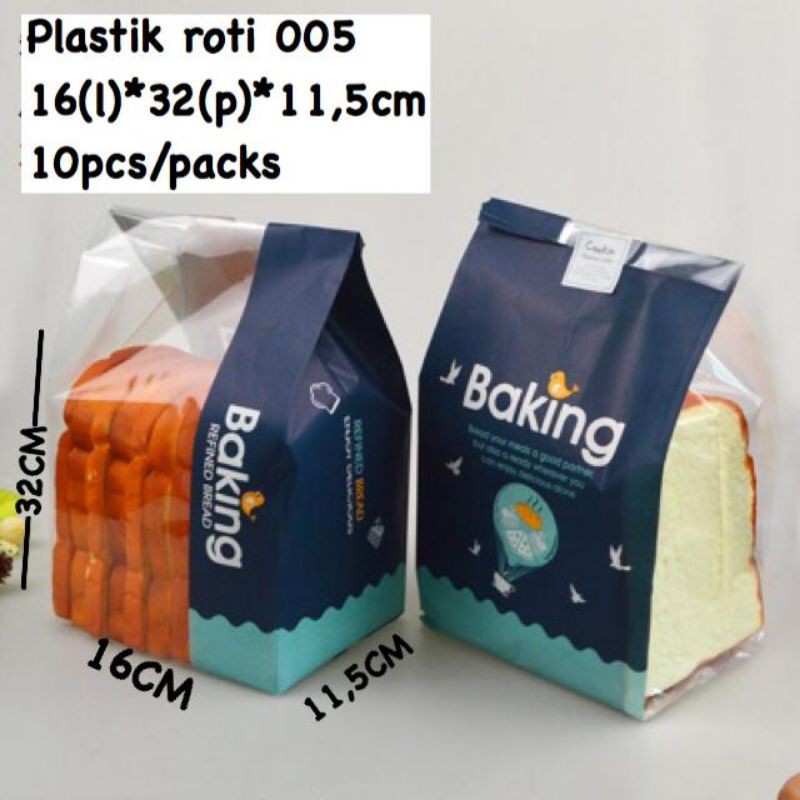 kantong kemasan roti tawar / kemasan kue unik &quot;baking&quot; harga 10 pcs