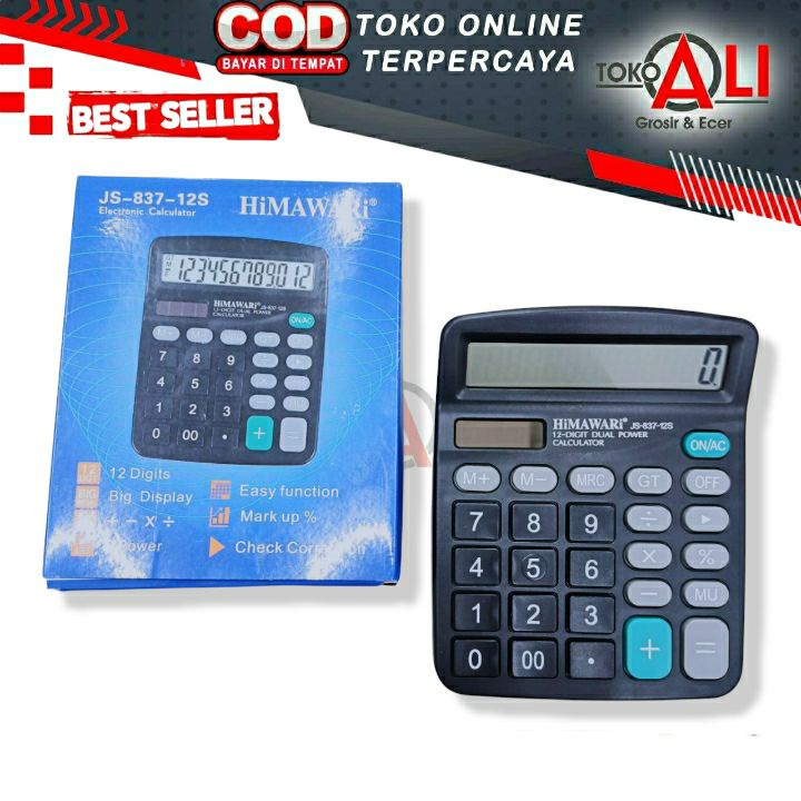 

Kalkulator/Calculator HIMAWARI JS-837-12S 12 Digit 2 Power Big Display