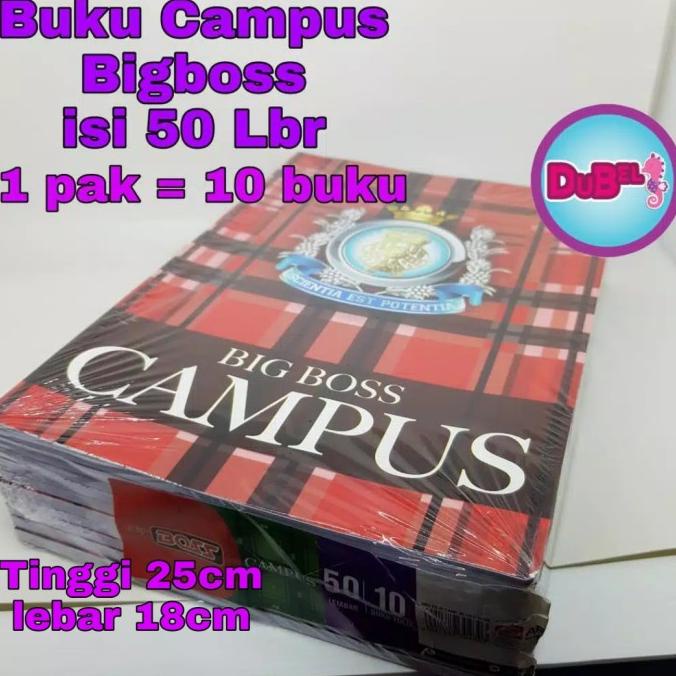 

Office & Stationery | Buku Tulis | Buku Tulis Campus 50 Lembar / Campus Bigboss 50 Lbr / 1 Pak 10 Buku | Best Seller