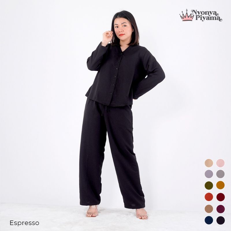 BELLE ONE SET / SETELAN RAYON DAILY ONE SET BAJU SETELAN WANITA KEKINIAN-ONESET(HITAM POLOS)