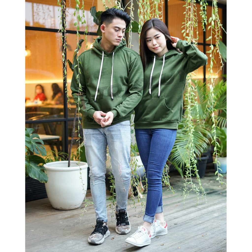 MUKZHOP - COUPLE SWEATER / HOODIE BASIC / TOTOLUY / HIJAU ARMY