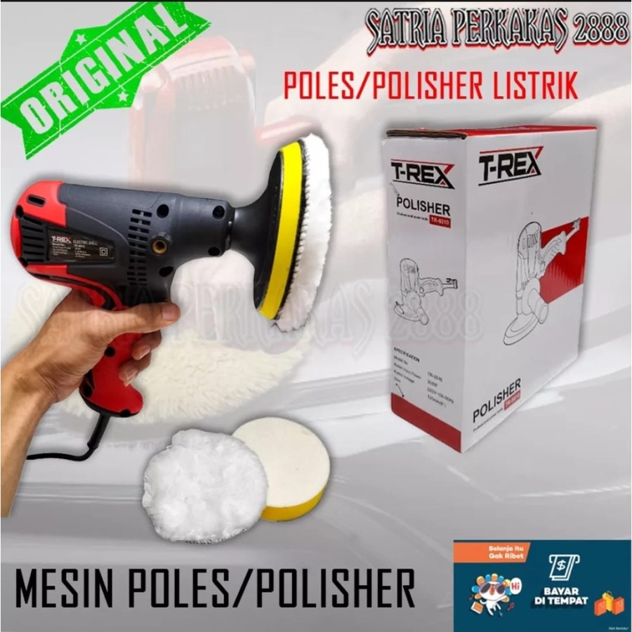 VARIABLE SPEED MESIN POLES POLISHER MOBIL MOTOR / MESIN POLESH T-REX 5 INC SUDAH FREE AKSESORIS SIAP PAKAI