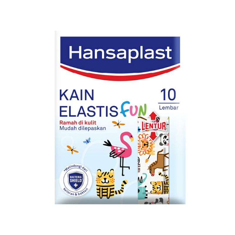 Plesterin AA | Antiseptik | Hansaplast Kids Fun Lentur | Amplop isi 100 Lembar / isi 10 Lembar Anti Air