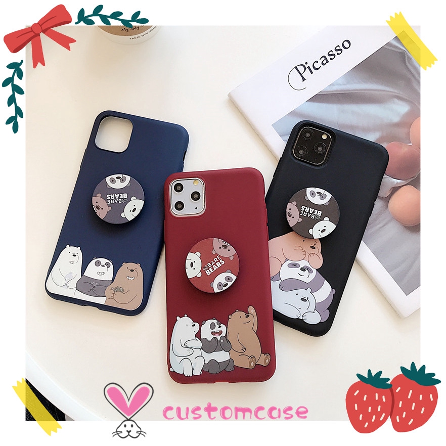 Soft Case Desain We Bare Bears Dengan Popsocket Untuk