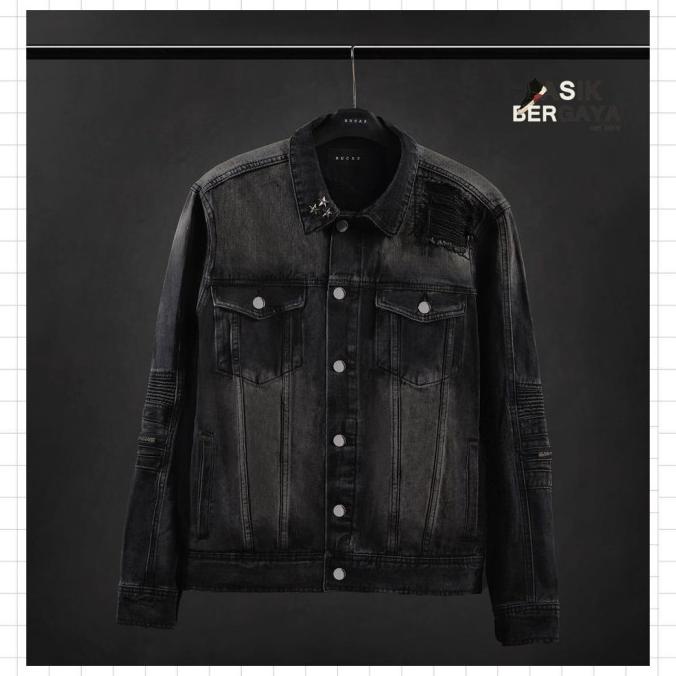 RUCAS JADE BLACK BIKER DENIM JACKET