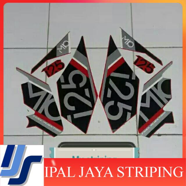 Striping Stiker Mio M3 125 2017 hitam merah