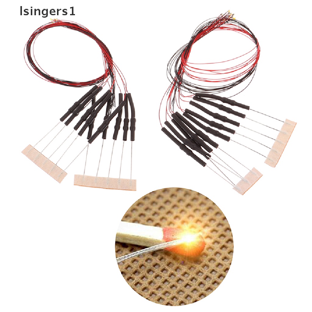 (lsingers1) 10pcs Lampu led t0603wm pre-soldered micro 0.1mm Kabel Tembaga Putih smd 0603 Panjang 20cm
