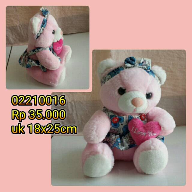 Boneka bear pink love