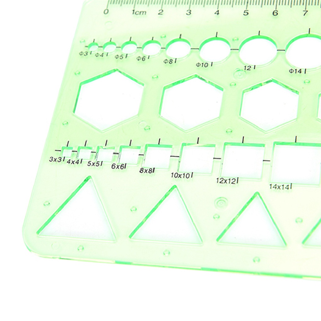 (Birth) Penggaris Geometri Segi Enam / Kotak / Lingkaran Bahan Plastik