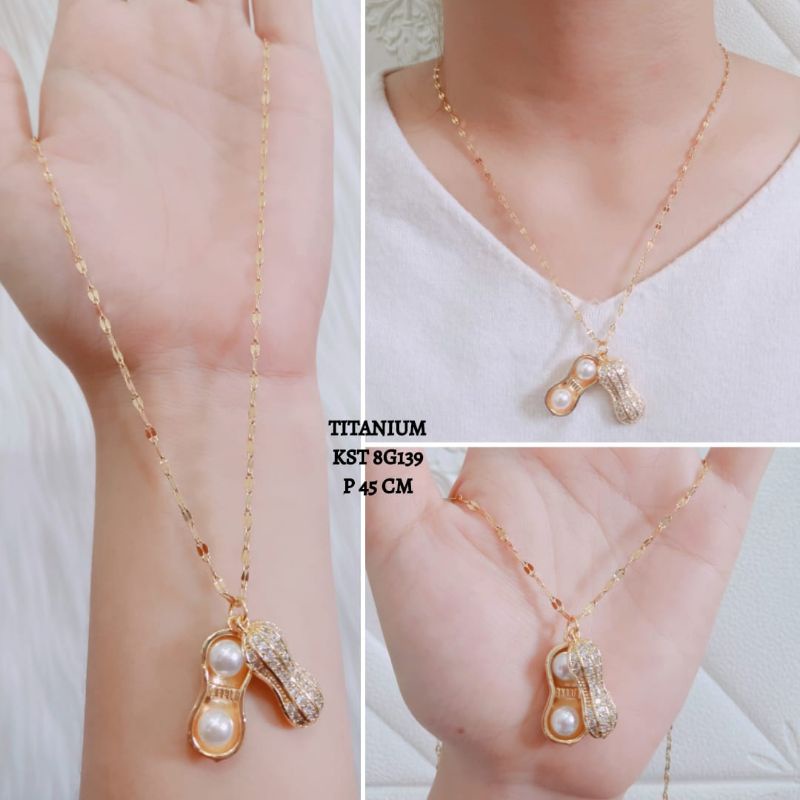 KALUNG TITANIUM WANITA LIONTIN UNIK DAN KECE (KLK)