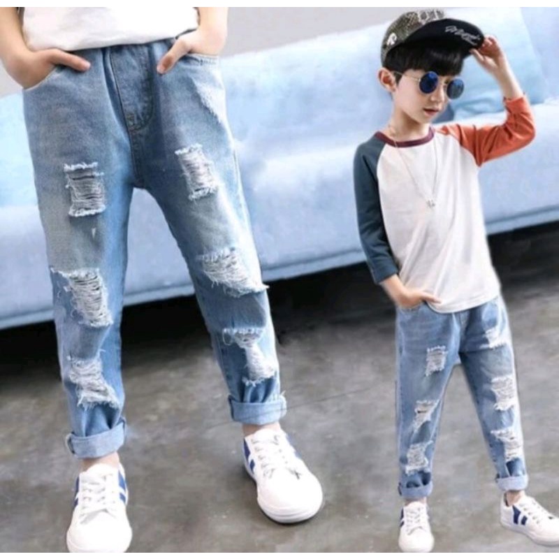 Celana Panjang Jeans Levis Sobek Anak Laki-Laki Umur 2-13 Tahun / Celana Cewek Cowok Pria Perempuan 