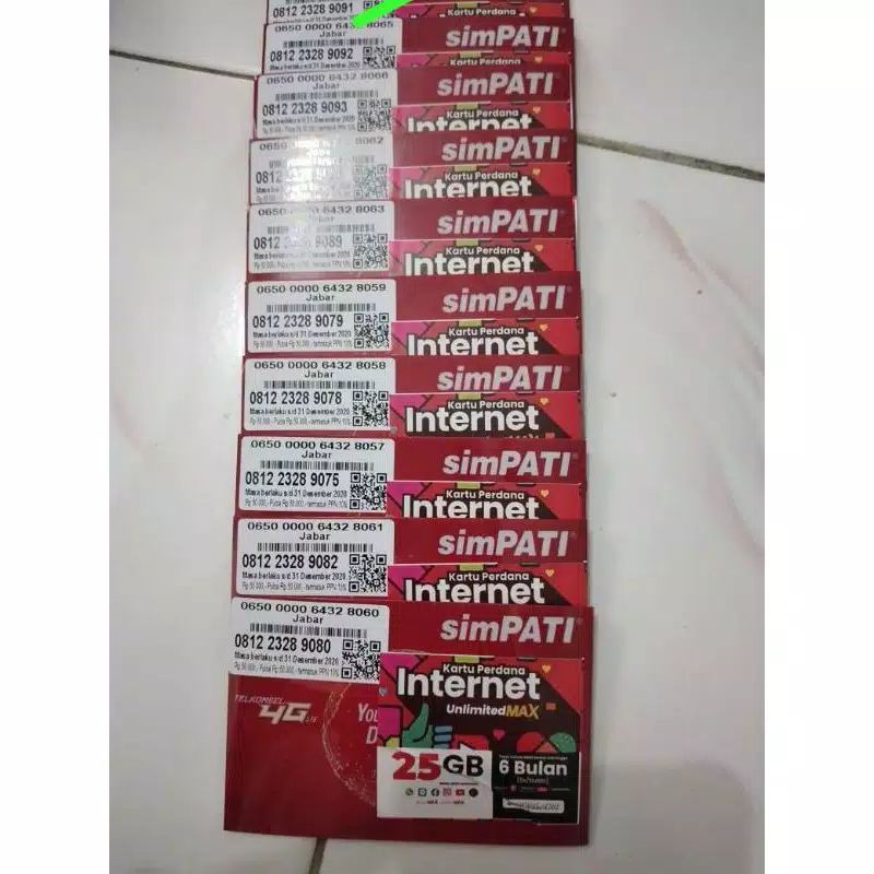 KARTU PERDANA UNLIMITED MAX TELKOMSEL 25GB AREA SUMBAGSEL