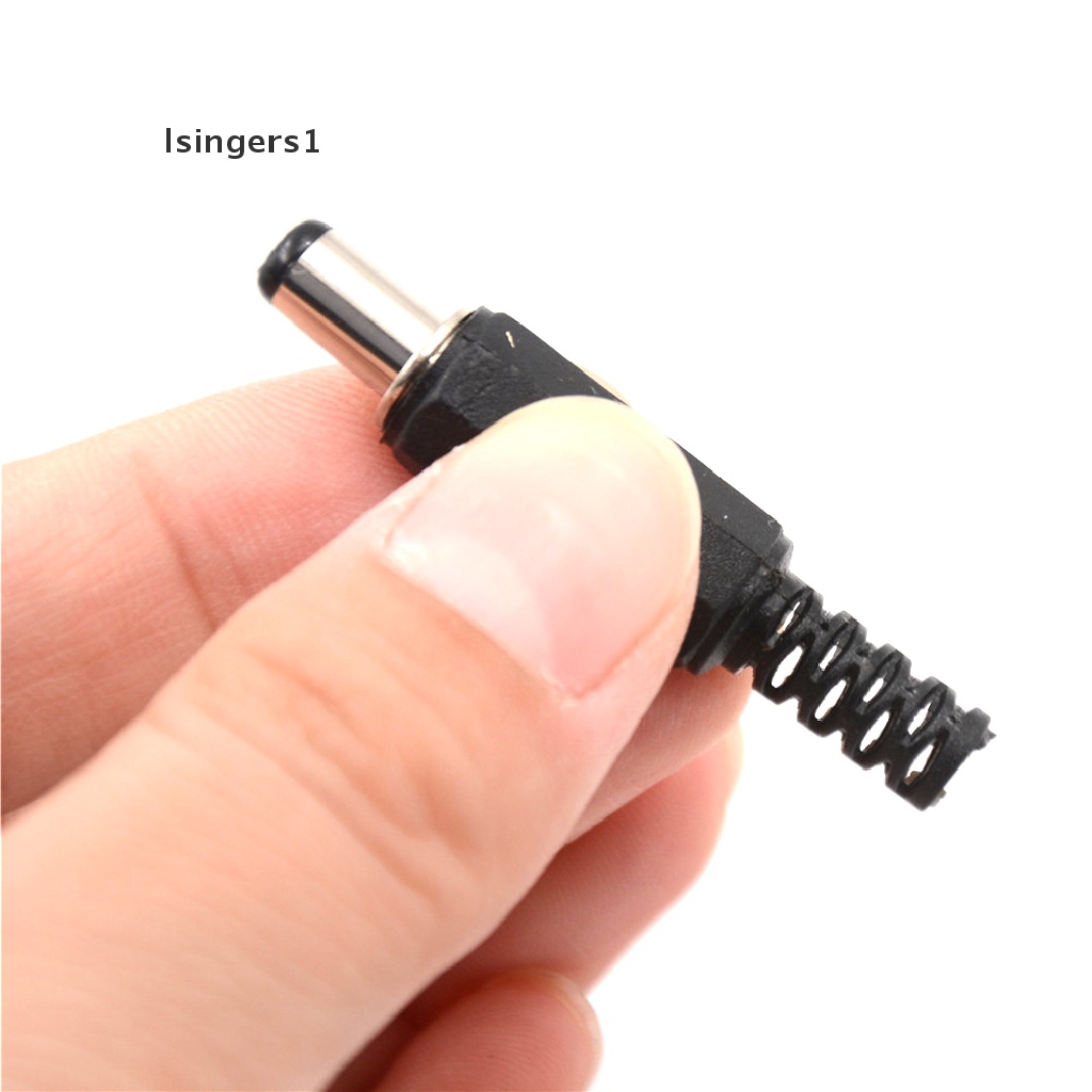 (lsingers1) 10pcs Konektor Jack Power DC 2.1mm x 5.5mm Male Cover Plastik Hitam