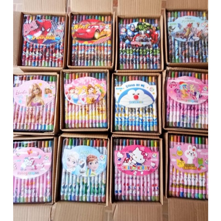 

Crayon Putar Panjang / Crayon Karakter BTS, Frozen, Cars, Spiderman, Barbie