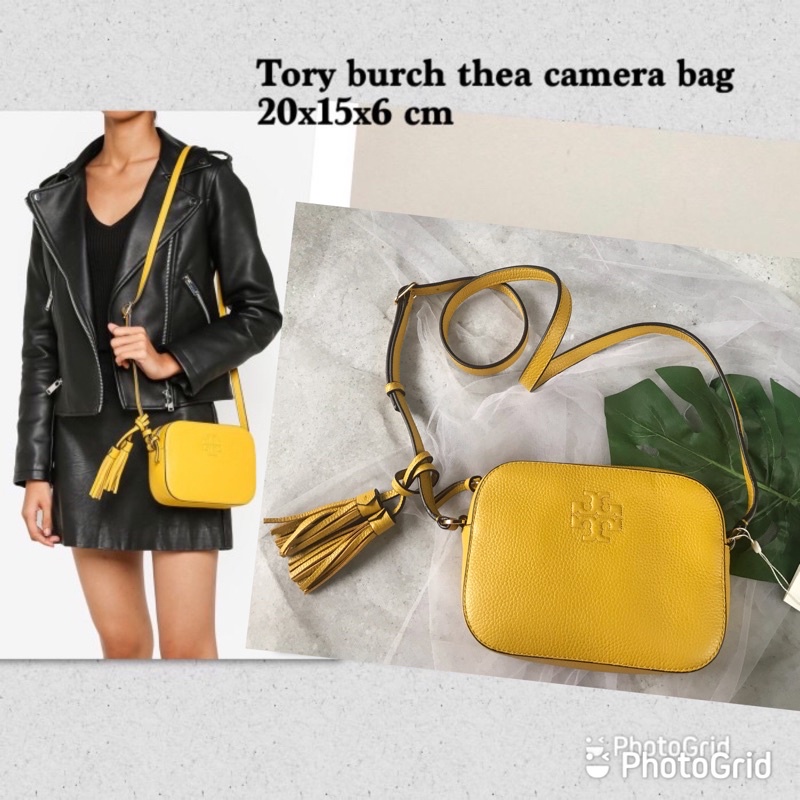 tas selempang wanita tory burch original authentic tb thea camera bag tassel yellow