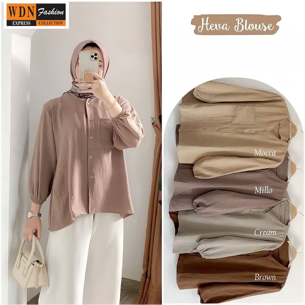 Aisa Blouse Crinckle premium - Heva blouse Oversize crinckle - Blouse Wanita