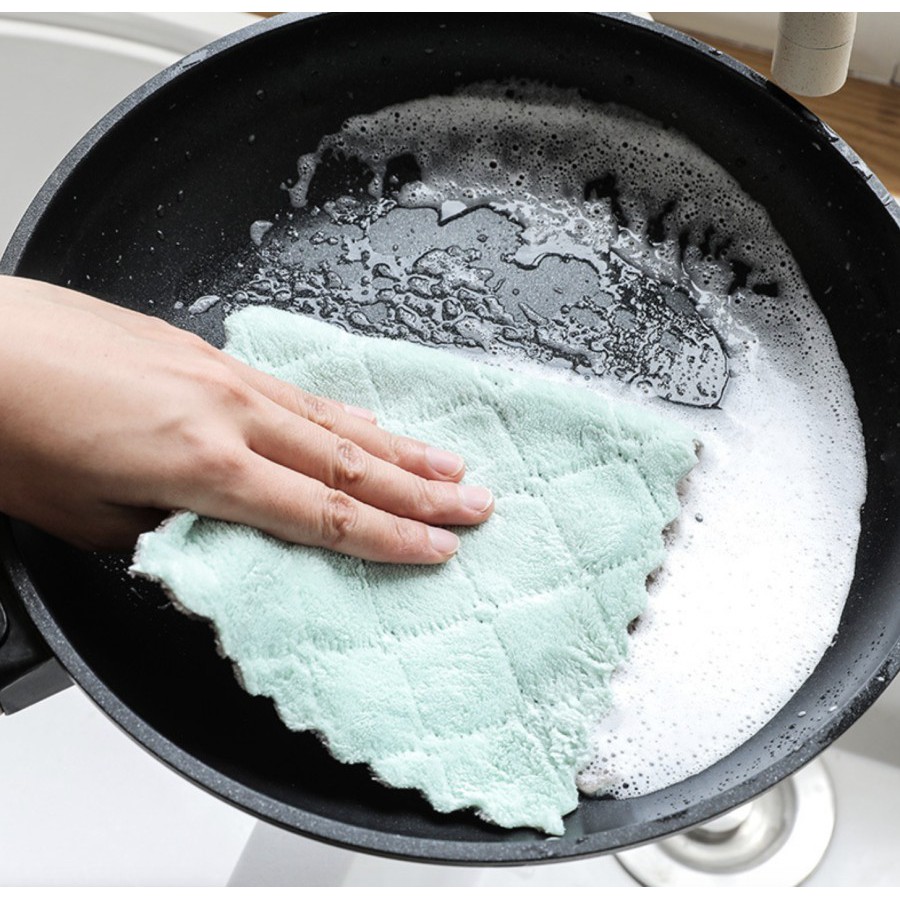 Kain Lap Dapur Microfiber Cleaning Cloth Penyerap Air Dan Kotoran