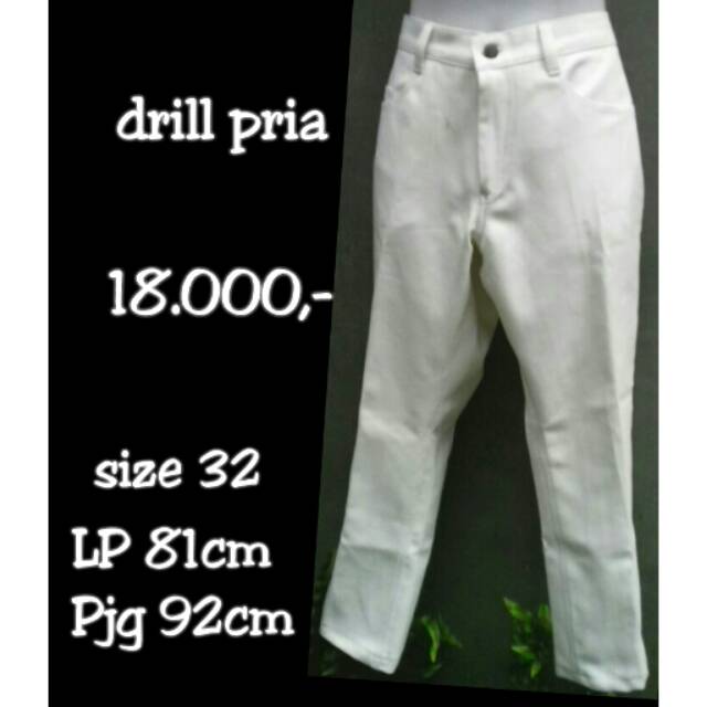 Celana Drill Putih Pria, preloved